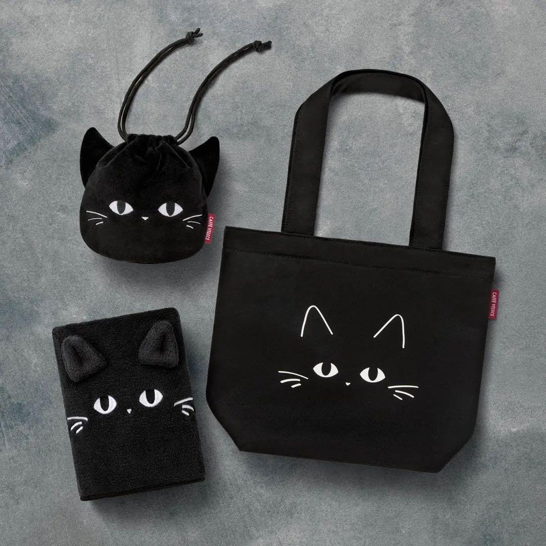 Amazon.co.jp: 黒ねこまみれ ベローチェ 黒猫 トート タオル 巾着