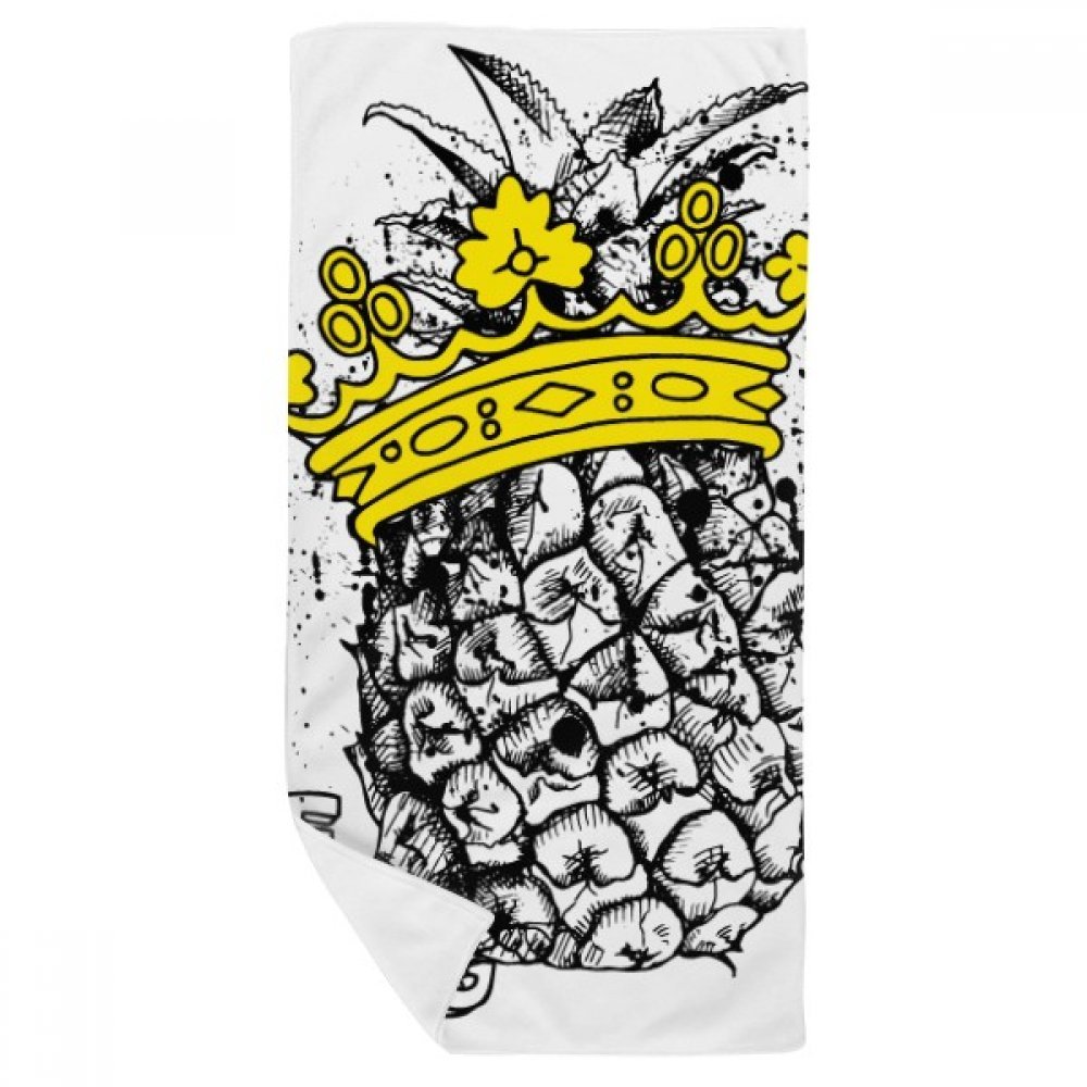 Serviette de bain ananas en ligne dessin multicolor 35x70cm pour visage et mains