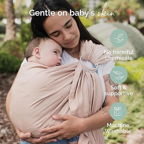 Miniatura 4 de Boba Ring Sling - Portabebés para recién nacidos a niños pequeños, ligero y transpirable, eslinga transportadora saludable para la cadera,