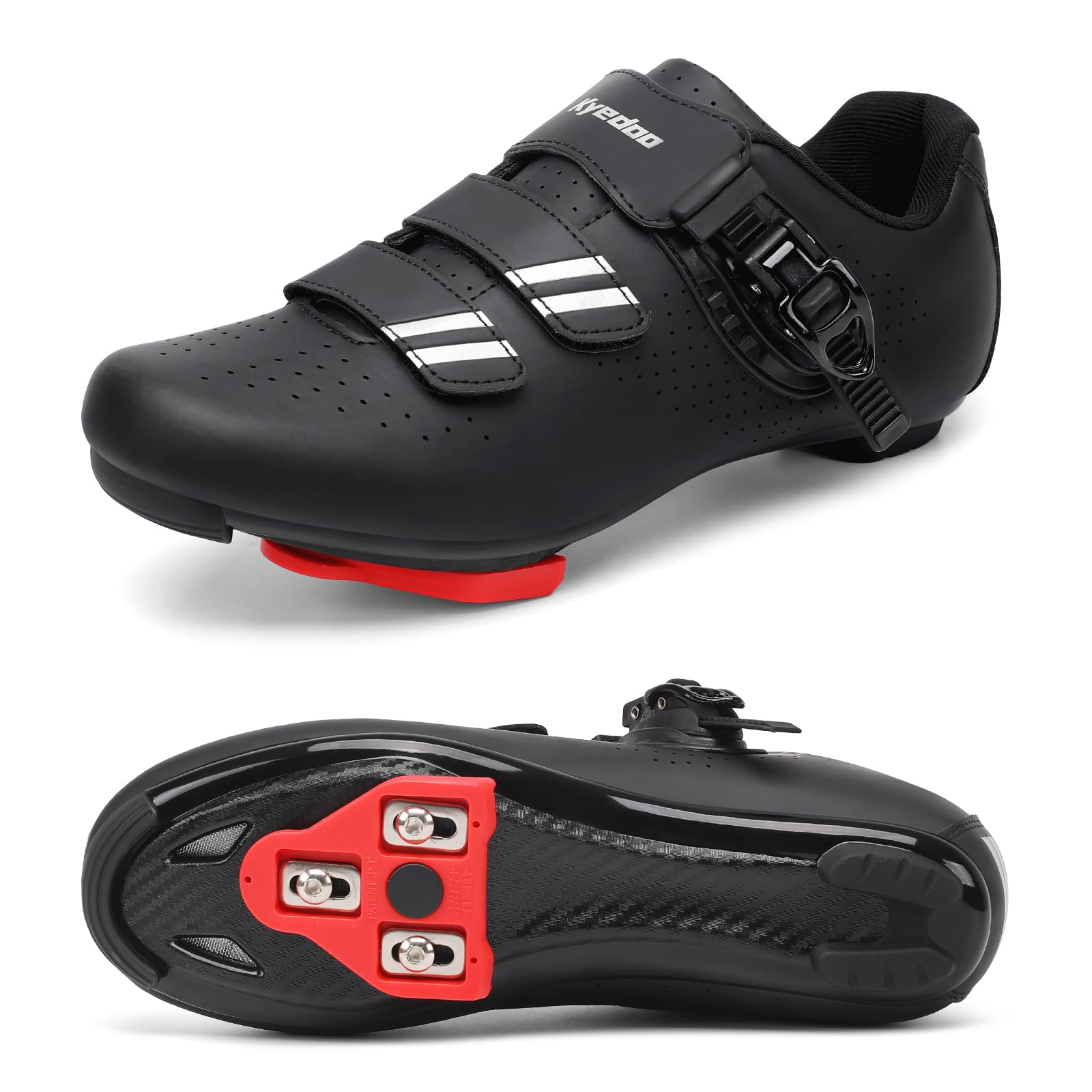 Kyedoo Cycling Shoes Men Women Compatible with Peloton SPD Road Bike Riding Indoor Outdoor Cycling Biking with Delta Cleats Size Black 43