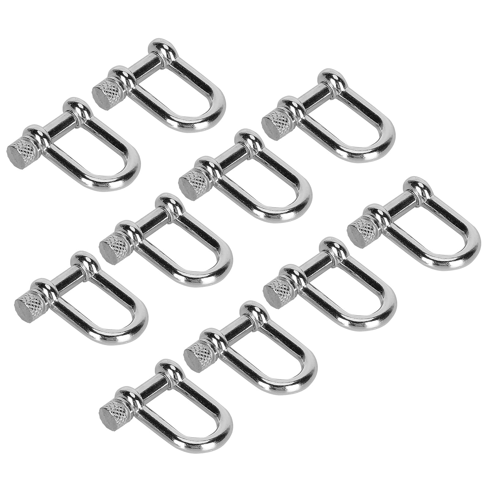 Grillete en forma de U, 10 piezas 3cm/1,2in Mini grillete en forma de D de acero inoxidable Grilletes con anilla en D de aleación de zinc Grillete de ancla para joyería Paracord, aparejos marinos