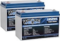 Vista 10 de WEIZE Batería de litio de 12 V/100 Ah Mini LiFePO4, BMS inteligente de 100 A incorporada, batería de ciclo profundo con protección de baja
