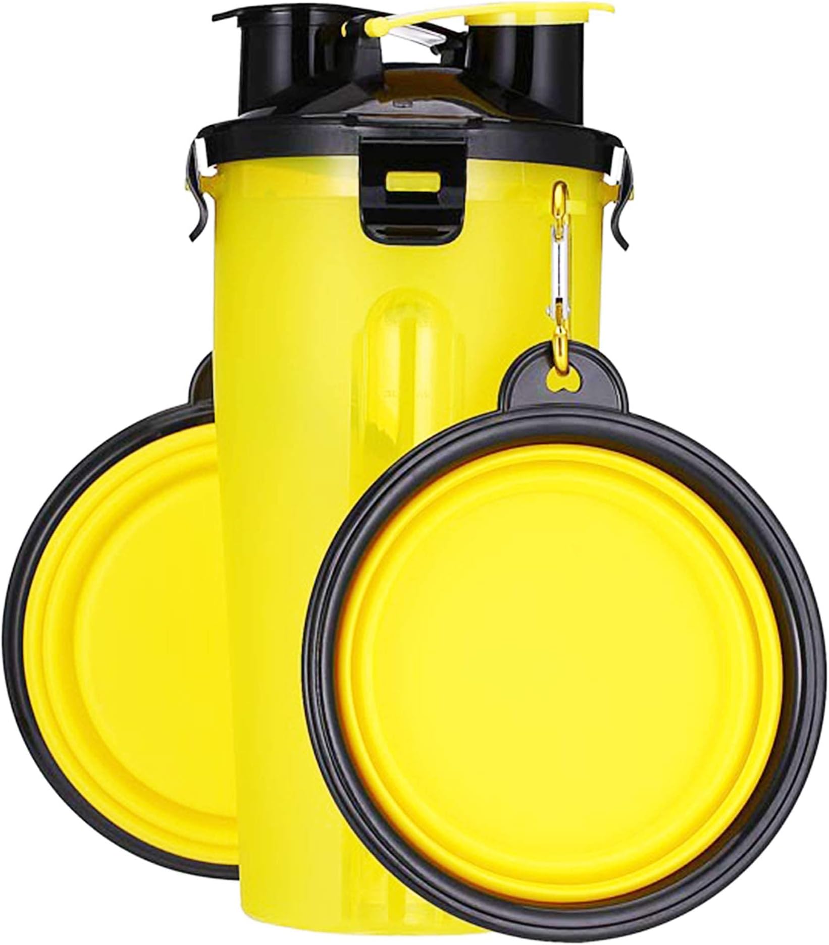 UPSKY Dog Travel Water Bottle Bowl Collapsible Dog Bowls, 2 in 1 Pet Food Container, Portable Dog Bowls Water Bottle for Walking Hiking Travelling