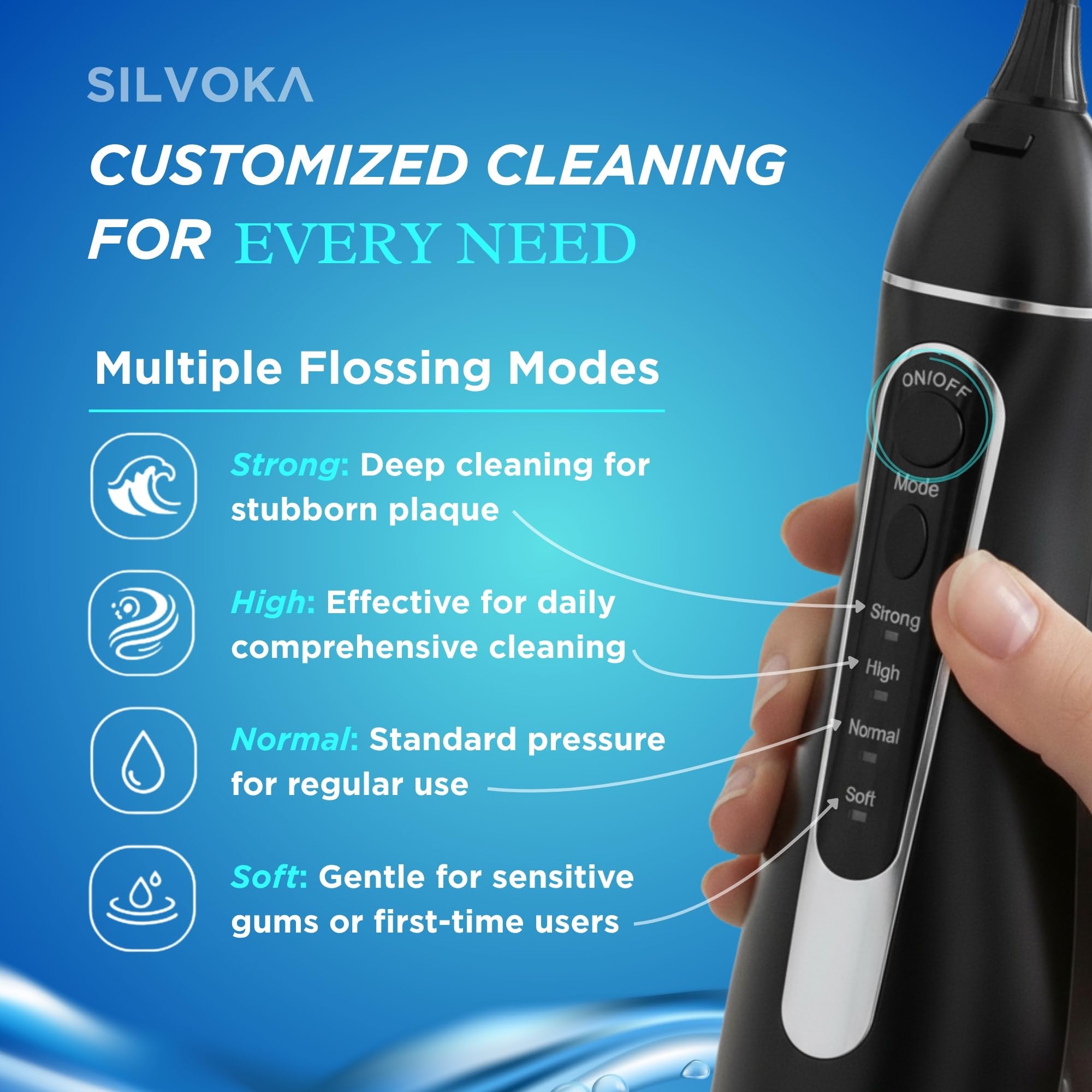 Irrigador bucal para dientes, irrigador bucal inalámbrico, irrigador dental portátil con tanque de 300 ml, 4 modos de limpieza, IPX7 impermeable, púa de hilo dental recargable para aparatos