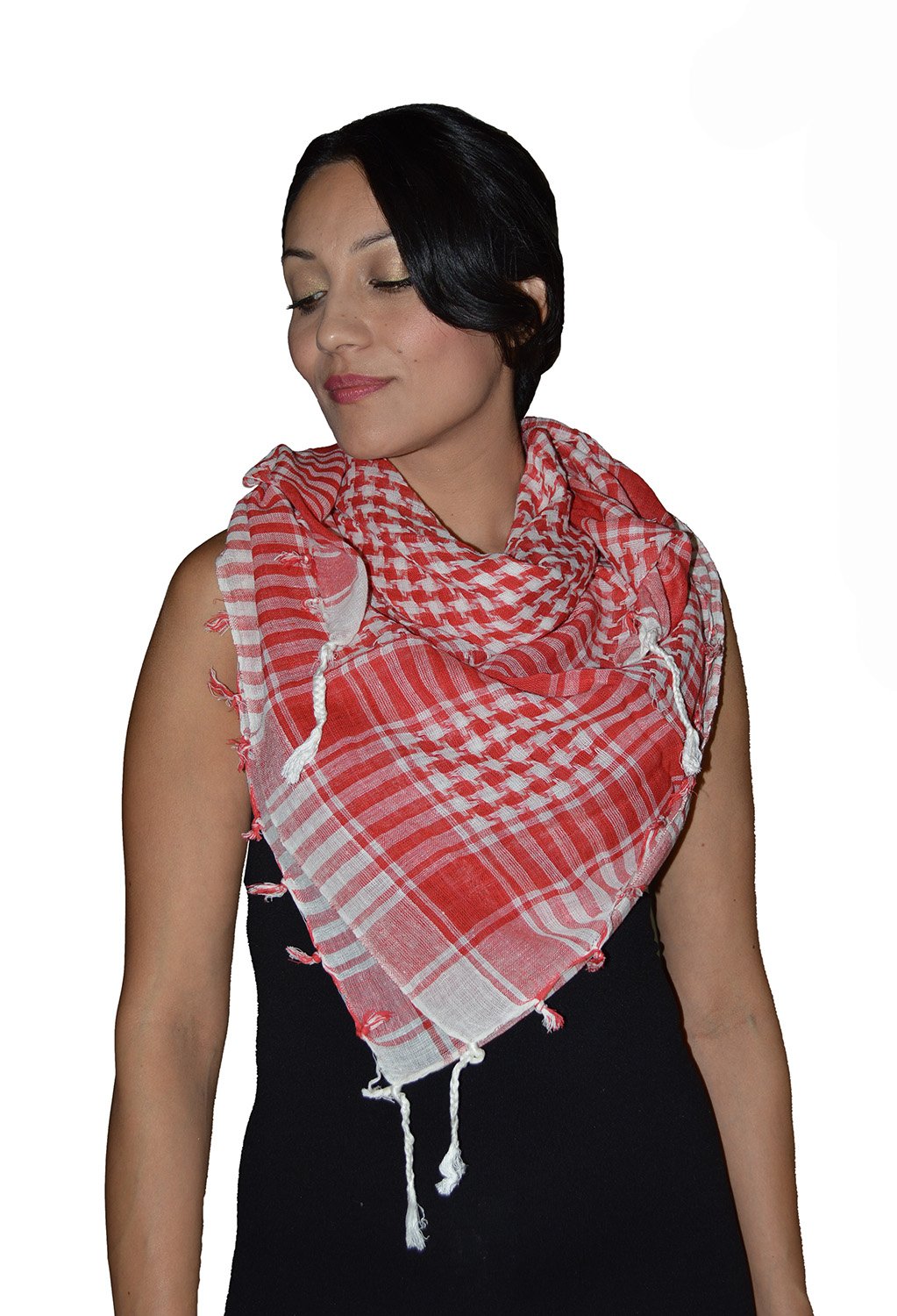 Shemagh Scarf Shawl Arab Fashion Scarf Purple Freedom Head Cover Red&White