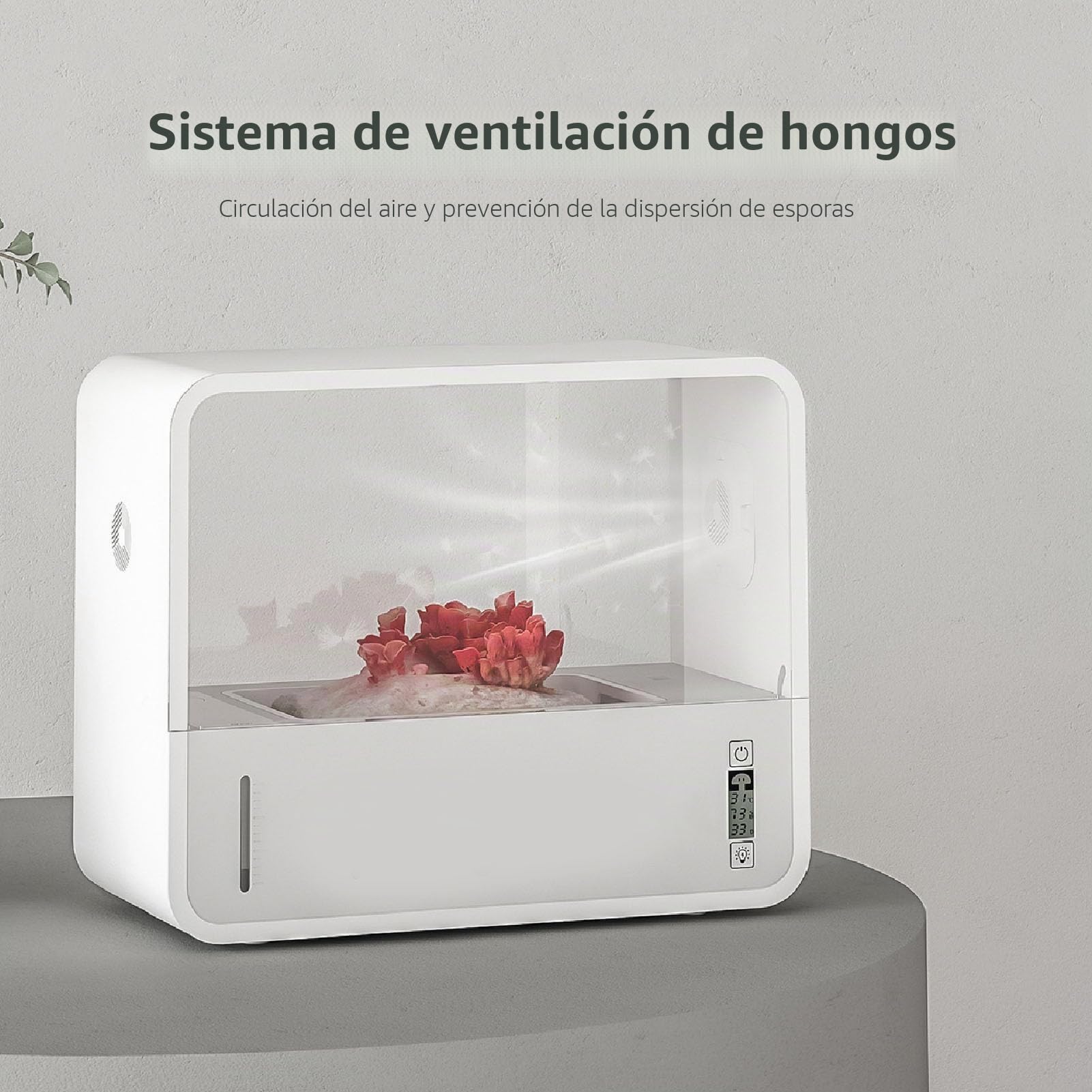 Caja de Aire para Setas, Kit de Bolsa de Cultivo de Setas con Diseño de Control Táctil, Iluminación LED Automática, Tienda de Campaña con Bolsa para Plantar Setas, Tienda de