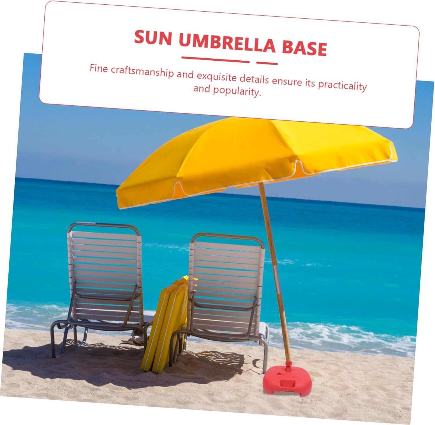 BESPORTBLE Garden Umbrella Base Durable Water Injection Sun Umbrella Stand for Outdoor Use Easy to Fix and Carry Space Saving Design for Patio and Beach