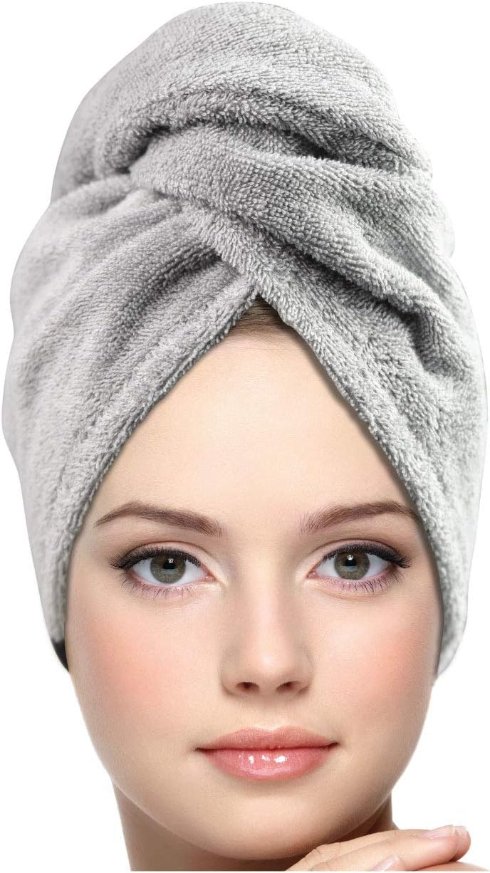 Lili&James Cotton Hair Towel Wrap for Women | Quick Dry, Soft & Absorbent | Hair Care Essential for Fast Drying & Styling |Ideal Hair Wrap Towel for Long, Short & Curly Hair | Hassle-Free Wrap Design