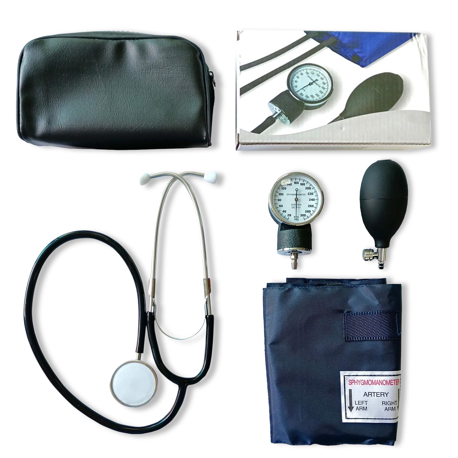Agatige Kit De Estetoscopio De Presión Arterial Y Sprague, Esfigmomanómetro De Manguito Manual Profesional De Medición Precisa Médica Con Estuche De Transporte Fonendoscopio Para Uso Doméstico