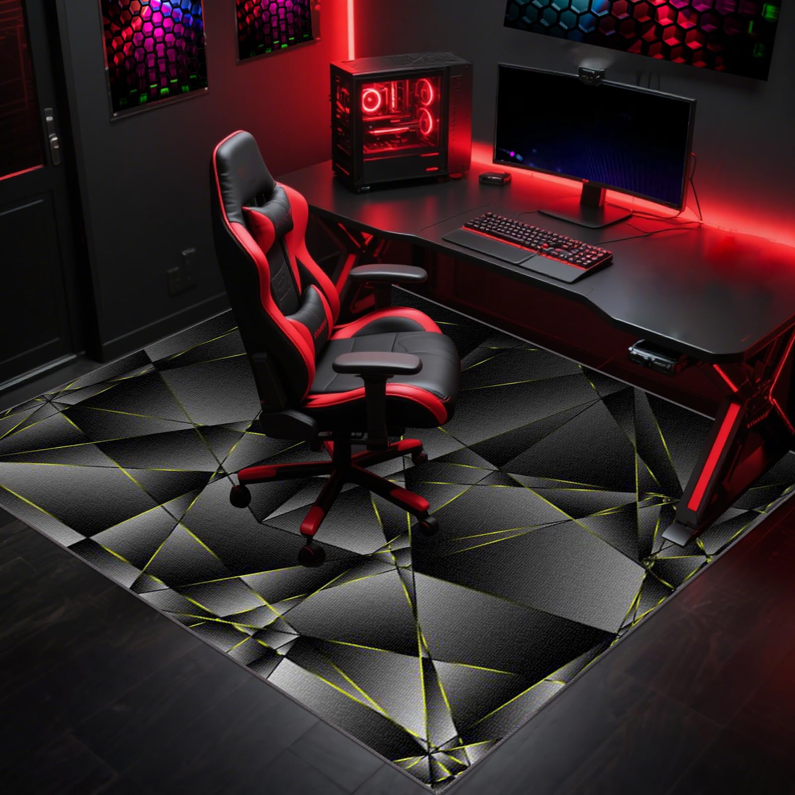 Alfombra Silla Gaming, Alfombrilla para Silla de Oficina, Protector Suelo Silla Ruedas, Alfombrilla Protectora para Suelos para Suelos Duros, Tapete de Protección de Madera 100 x 120 cm