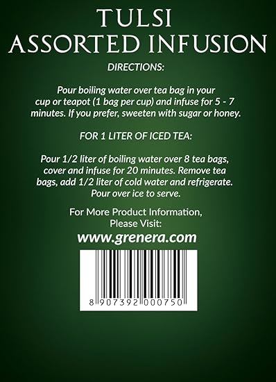 Grenera Tulsi Assorted Tea 20 Tea Bags Box Pack Of 2 Amazon In Health Personal Care
