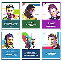 Vantagekart Football Players Inspirational Motivational Self Adhesive Wall Posters