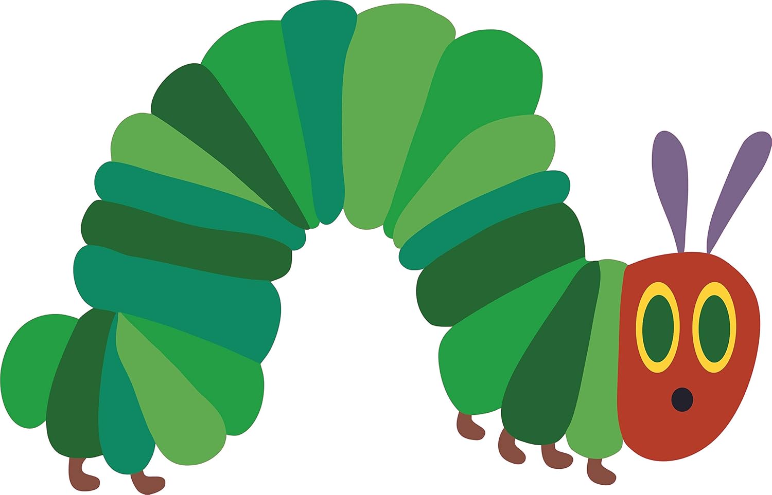 Vinyl Wall Decal: Kids Room Children's Picture Book The Very Hungry Caterpillar | 21" x 36" Colored Insect Bedroom Home Sticker Décor