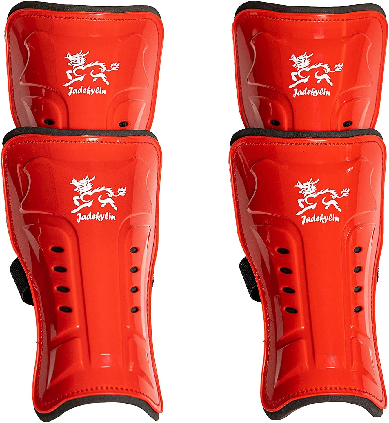 Jadekylin 2 Pairs of Soccer Shin Guards (RED, 7 Inch) : Sports & Outdoors