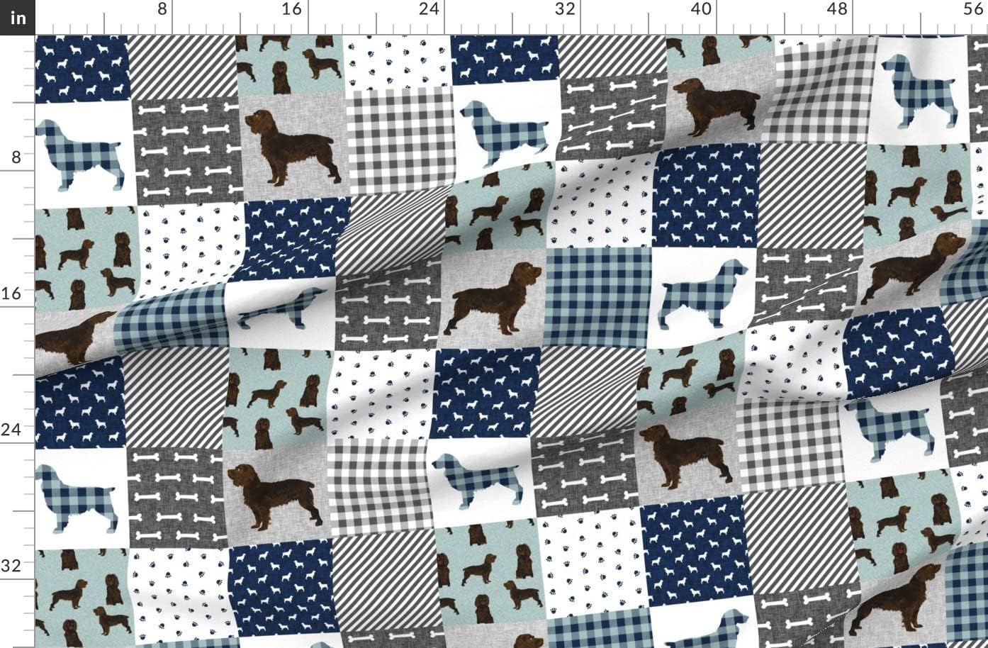 Spoonflower Fabric - Spaniel Pet Quilt Dog Nursery Cheater Wholecloth Dogs Breed Pets Printed on Organic Cotton Sateen Fabric by The Yard - Sewing Quilting Apparel Home Decor