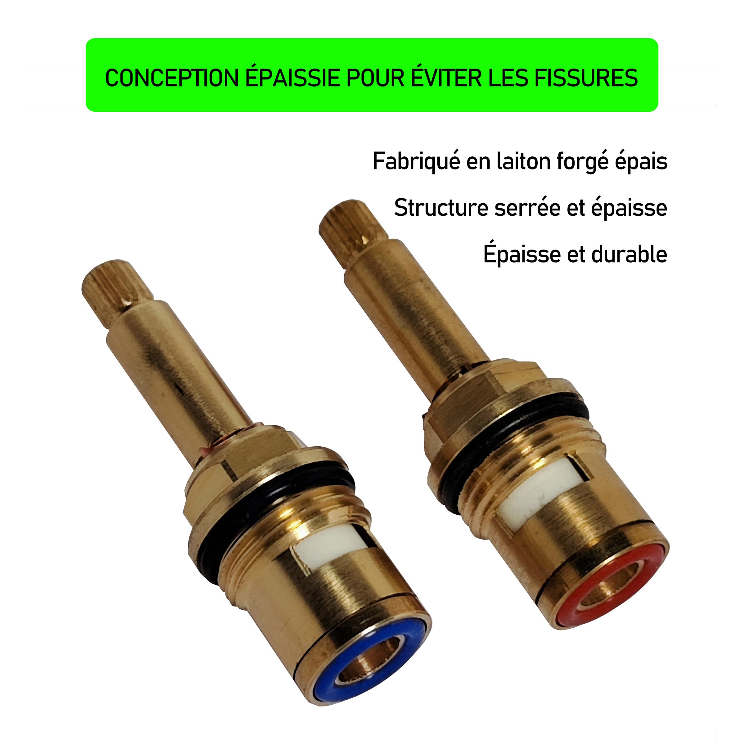 Cartouche De Remplacement En Laiton Pour Robinet À Tige Céramique 1/4 Tour 1/2" Pour Robinet De Salle De Bain Et De Cuisine, Cartouches De Robinet En Laiton,Red