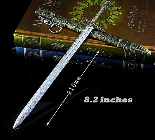 Miniatura 3 de FAYAIALO Espada de aguja Arya Stark de 8.2 pulgadas de metal Jon Snow Longclaw Jaime Lannister Valyrian Sword Collections Gift, Juego de 4 piezas