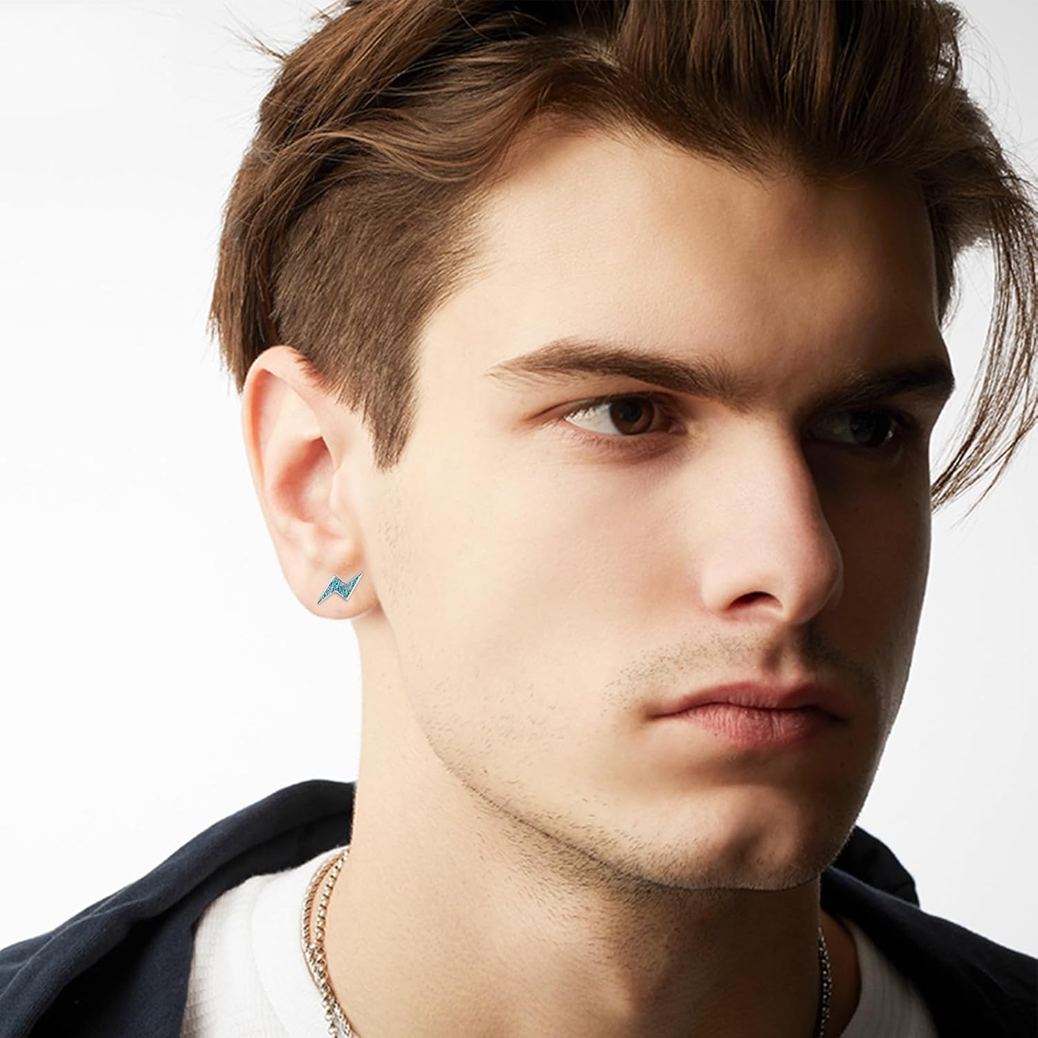 Lightning Bolt Earrings Sterling Silver Fire Opal Hypoallergenic Small Stud Earrings Thunder Flash Hoop Earrings Jewelry Birthday Gifts for Women