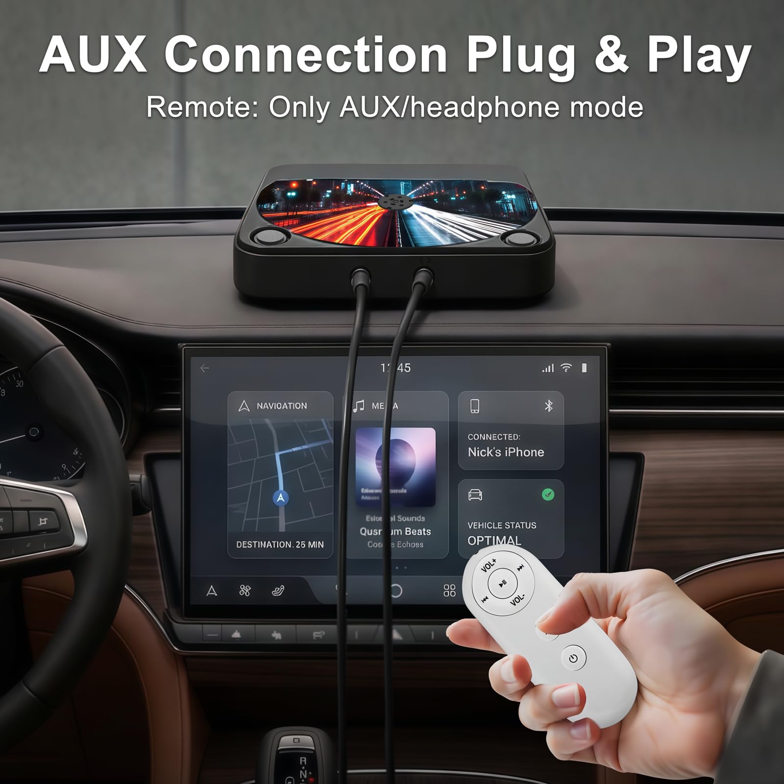Tragbarer externer CD-Player für Auto: Plug-and-Play, mit USB & AUX, universell für Fahrzeuge, Laptop, TV, PC sowie Android 4.4+ Navigation (Schwarz-CD, 1)