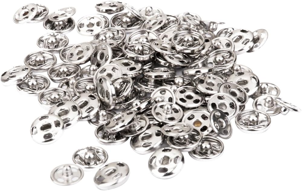 Truvic Snaps Fasteners Spring Press Studs Popper Button Sew on Rivet - 50 Sets