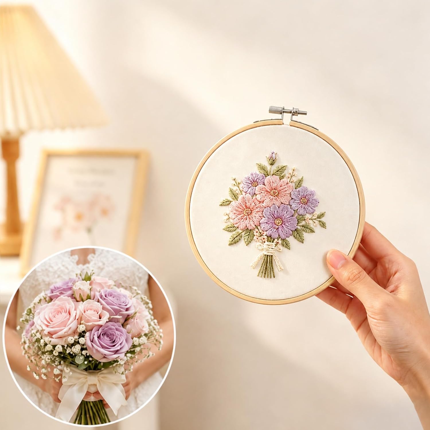 ZTNUOXUE 20 Pcs 6 Inch Round Embroidery Hoops Bulk Bamboo Frame