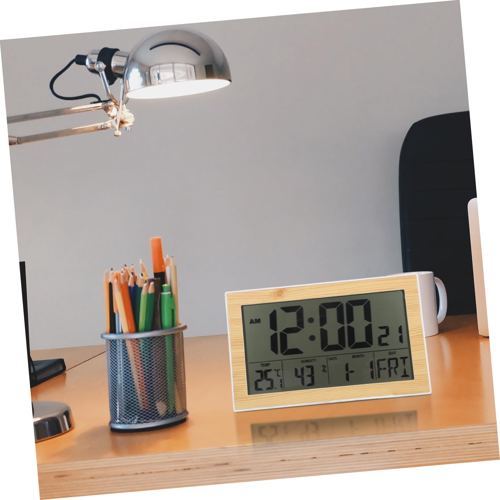 ABOOFAN Orologio Digitale da Parete Termometro Automatico Display Grande Design in Abs Leggero e Compatto per Soggiorno e Camera