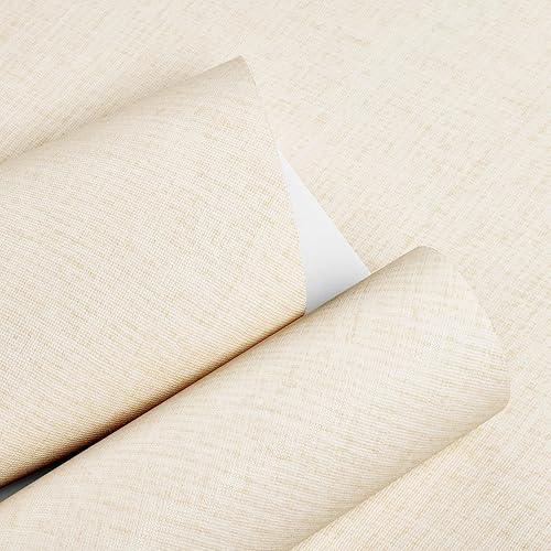 Miniatura 3 de Papel tapiz neutro para dormitorio, 15.8 x 394 pulgadas, papel de pared de tela moderna, para tirar y pegar, para gabinete, inquilinos, papel de