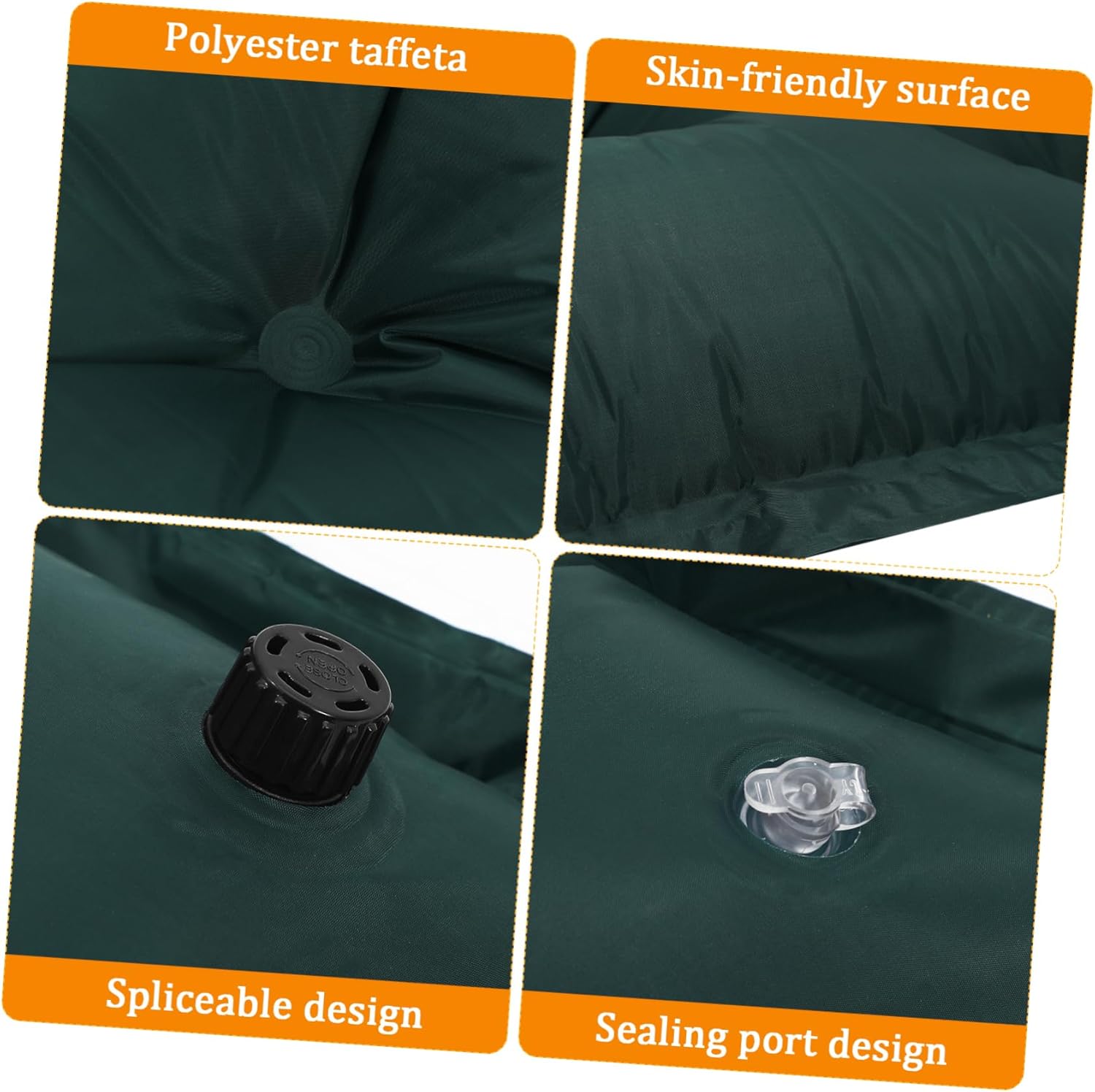 Portable Self-Inflating Sleeping Pad Integrated Pillow for Camping Lightweight and Compact Air Mattress Automatic Inflation Skin-Friendly Surface for Hiking and Backpacking