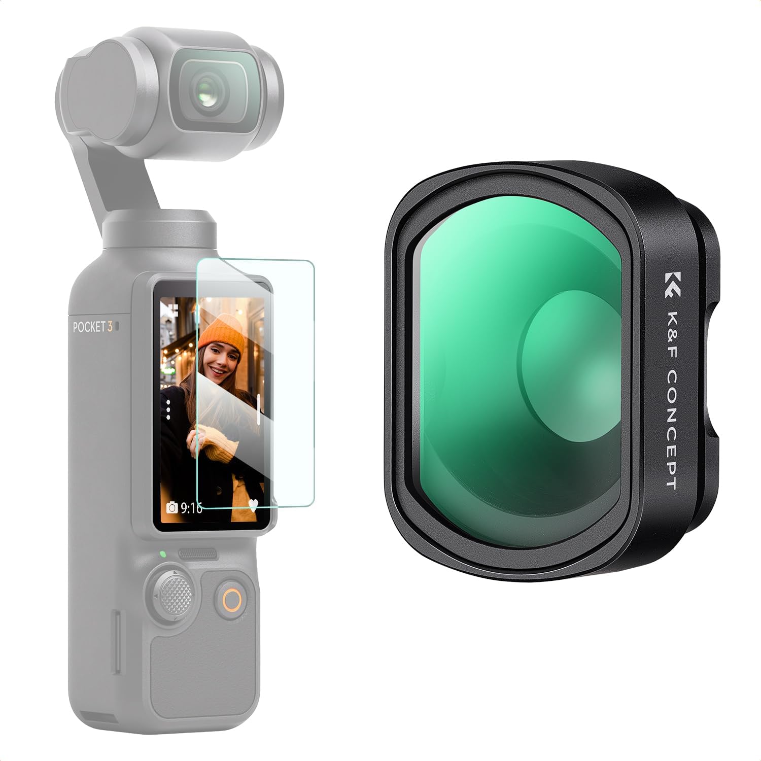 K&F CONCEPT Close Up Macro Lens for Osmo Pocket 3, 10X Magnification 25-40mm Focusing Distance Optical Glass with Magnetic Alloy Frame