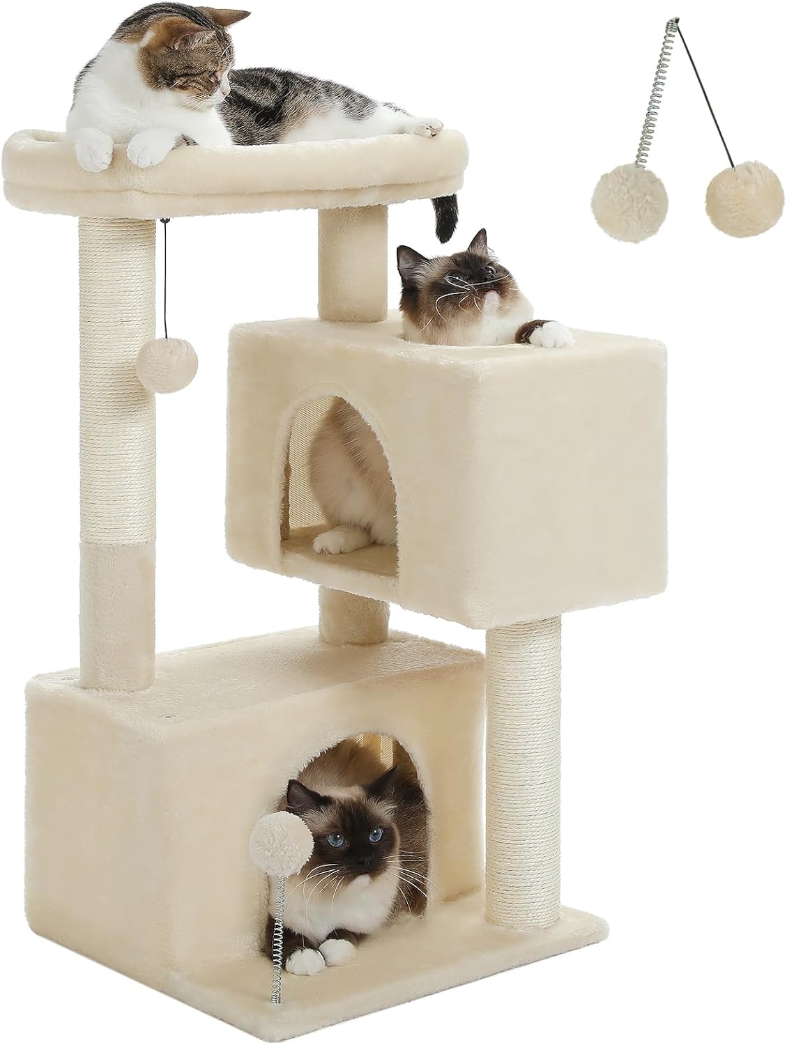PETEPELA Cat Tree for Large Cats, Cat Tower for Indoor Cats up to 8kg