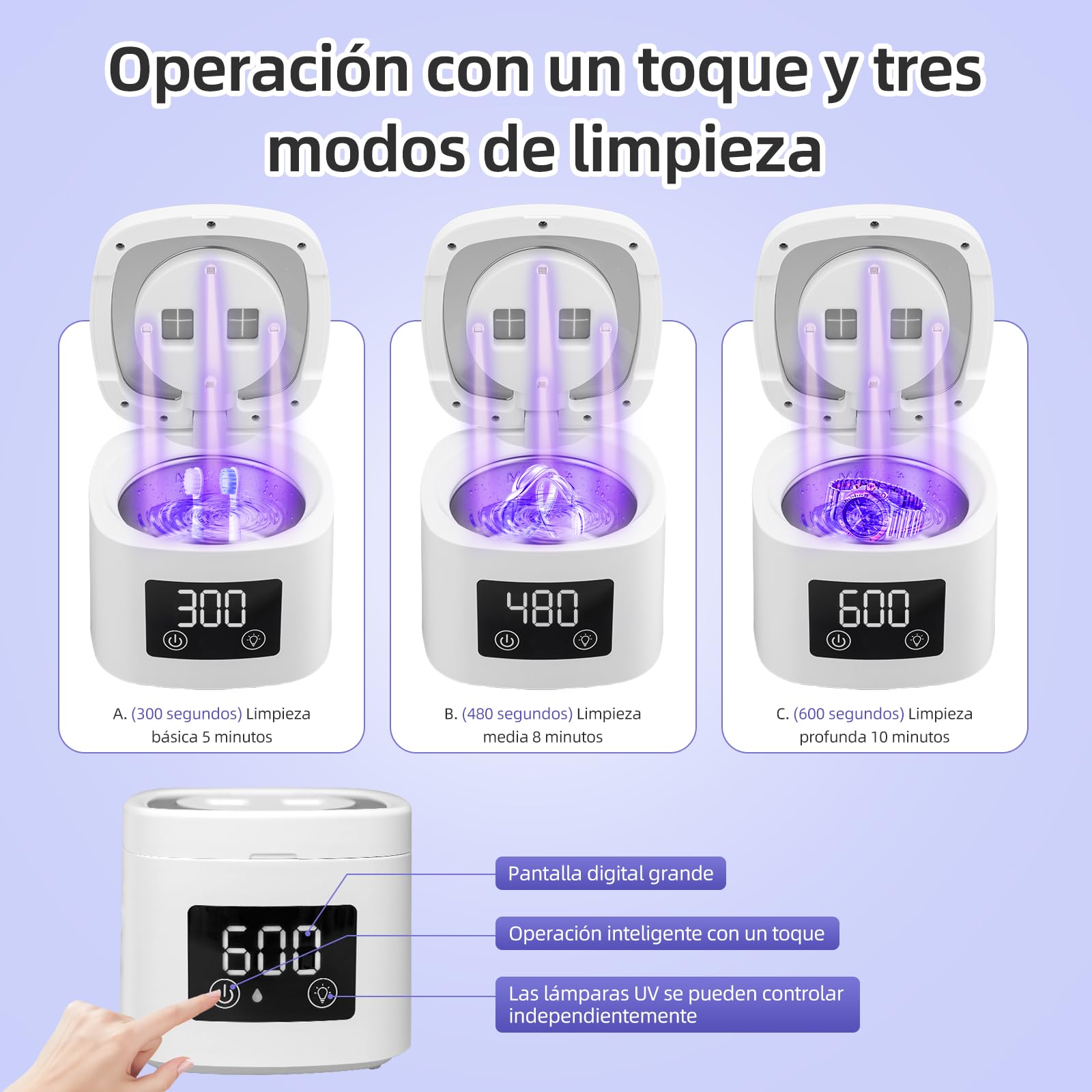 Limpiador Ultrasónico Dental y Dental Pod UV-C - 45kHz Máquina de Ultrasonidos para Férulas, Retenedores, Alineadores Invisibles y Prótesis - 200ml Limpiador de Dentaduras con Cesta y Pinzas (Joyas)