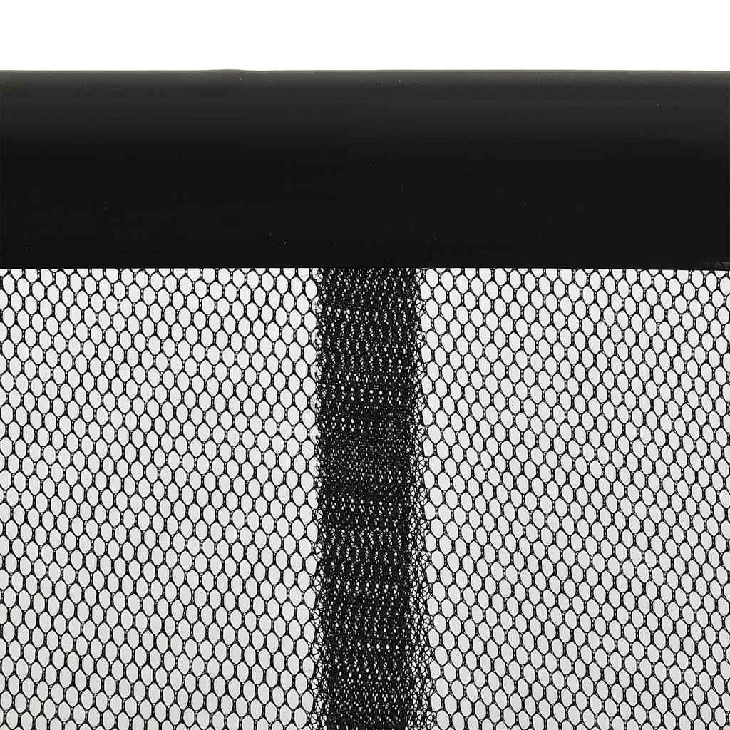 für Türen Schwarz Polyester Fliegengitter 100x220 cm selbstschließend mit Klettband Magnetvorhang für Balkon Terrasse Wohnung Schutz vor Mücken und Insekten