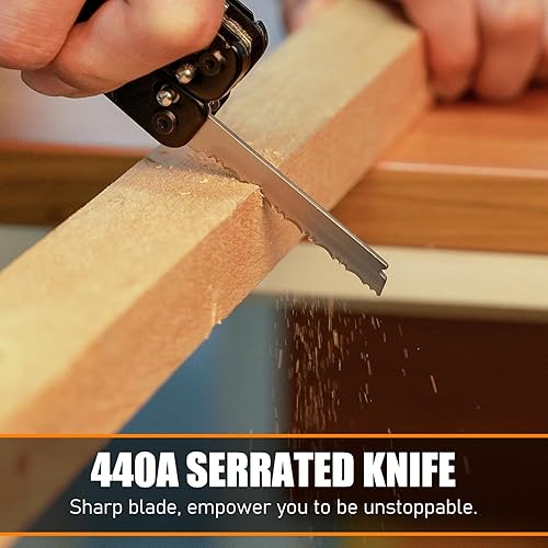 Vista 23 de Multiherramienta, alicates multiherramienta de acero inoxidable 17 en 1 con autobloqueo, cuchillo de bolsillo, funda de nailon, multiherramienta