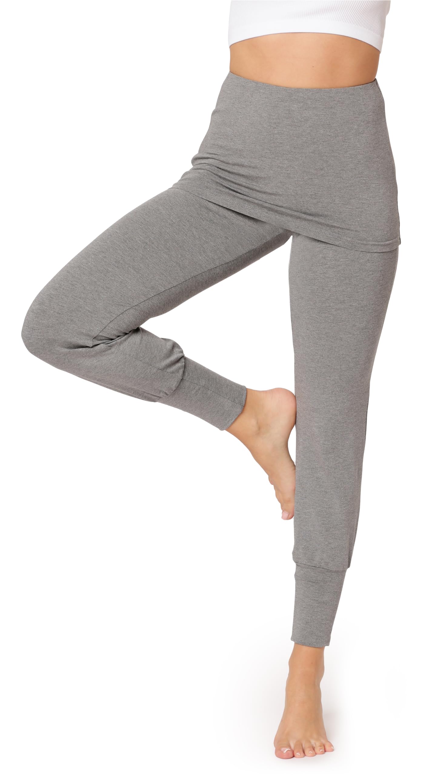 Bellivalini Damen Yogahose mit Rock Lang Trainingshose Bequeme Hose aus Viskose BLV50-275