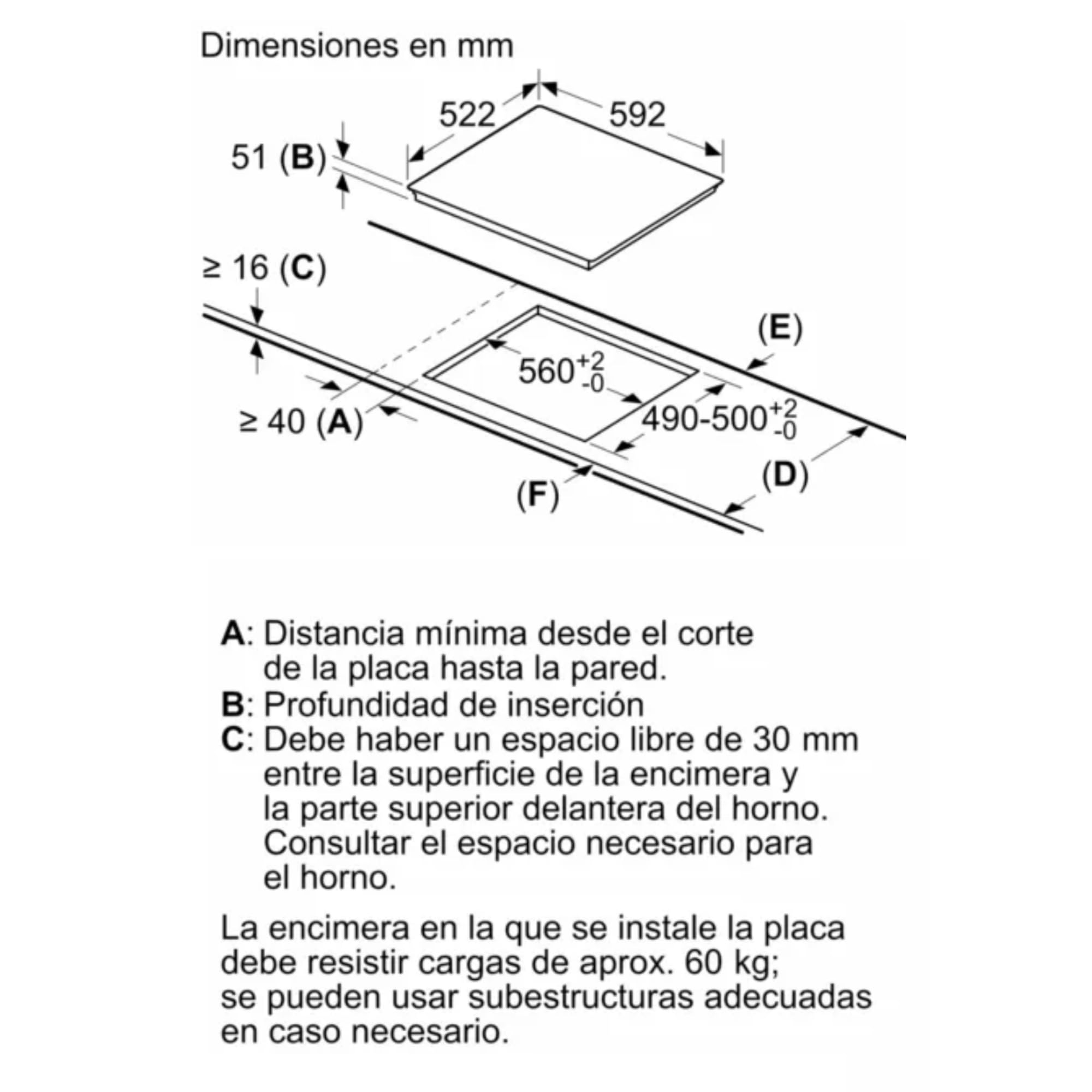 Balay 3EB864FR - Encimera, Inducción, Encastrable, 60 cm, 3, Negra/Bisel delantero, Control táctil de fácil uso, zona de 24 cm — view 3