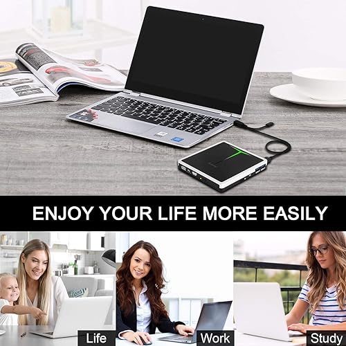 Miniatura 9 de Guamar Unidad de DVD externa para PC reproductor de grabadora de CD USB-C para portátil Mac Windows 11 con ranura SDTF2 puertos USBestuche de