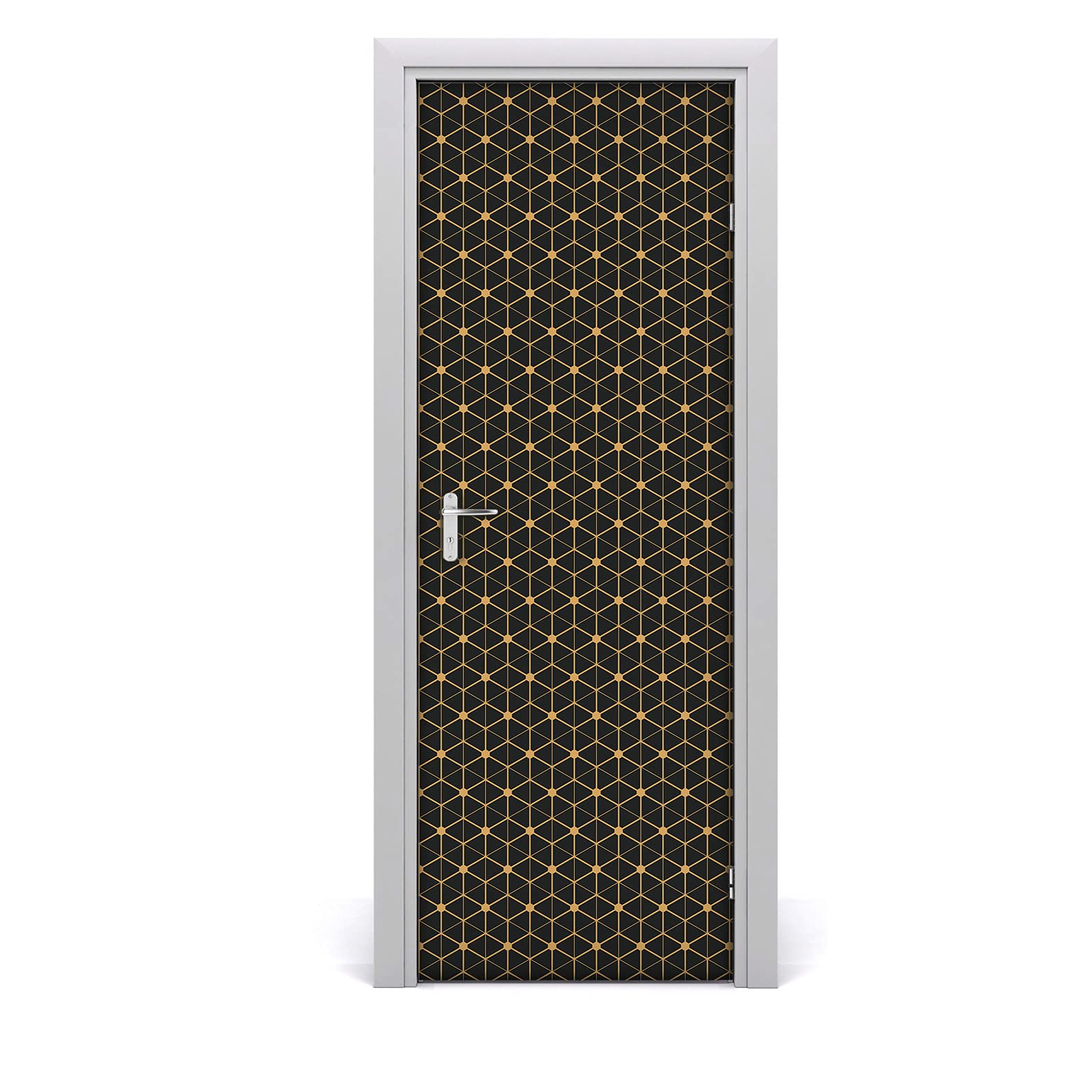 Vinilo para puerta de 85x200 cm autoadhesivo e impermeable con diseño hexagonal