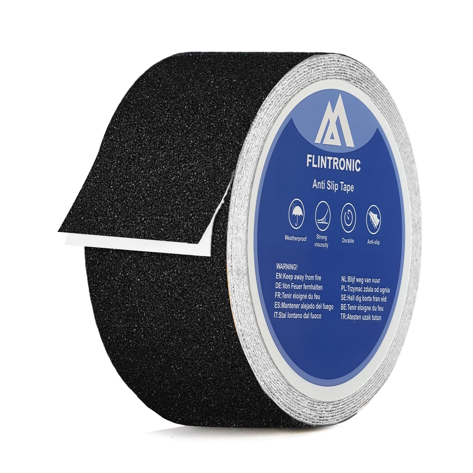 flintronic Anti-Slip Tape, 5CM x 5M Works Anti Slip Tape, Non Skid Strip Tape Abrasive Adhesive, High Traction Grip Tape, Anti-slip Adhesive Tape for Outdoor/Indoor Stairs Floors Ramps