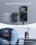 Anker Batterie Externe Magnétique 10000 mAh PD 35W avec câble USB-C intégré, Power Bank Charge Rapide, pour Apple Watch, iPhone 17 Pro Max/17/15/14/13, Samsung, iPad, AirPods et Autres (Noir) - 3