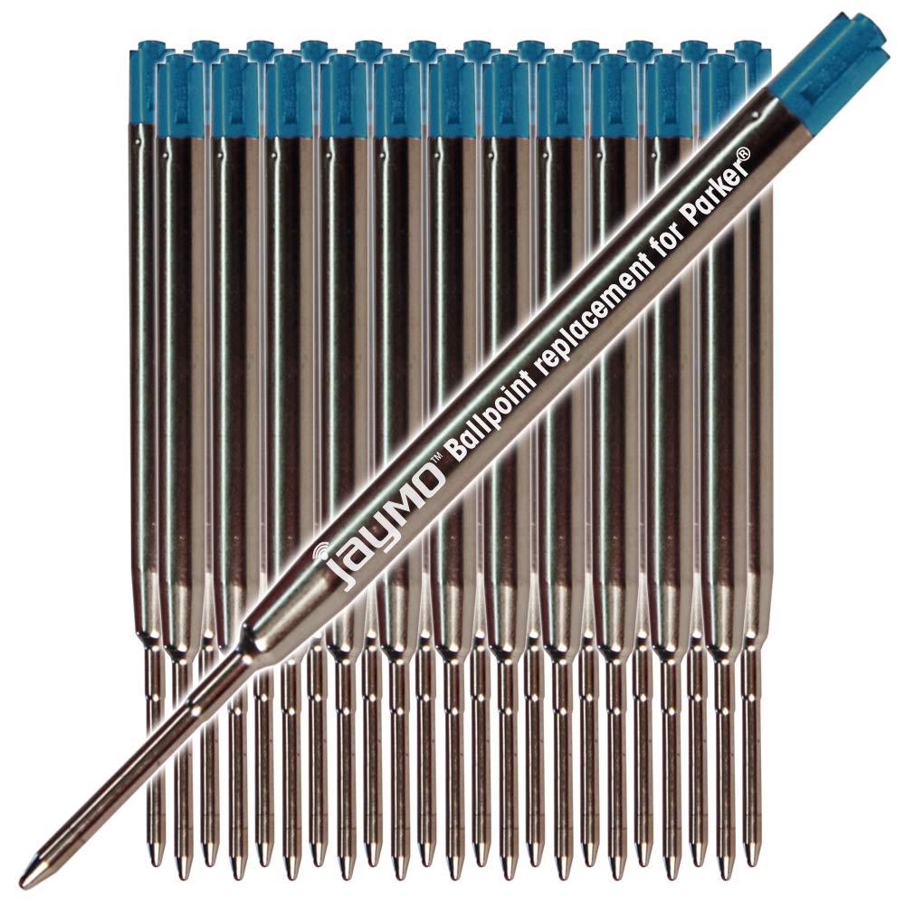 Jaymo 24 Blue Parker Compatible Ballpoint Pen Refills. Smooth