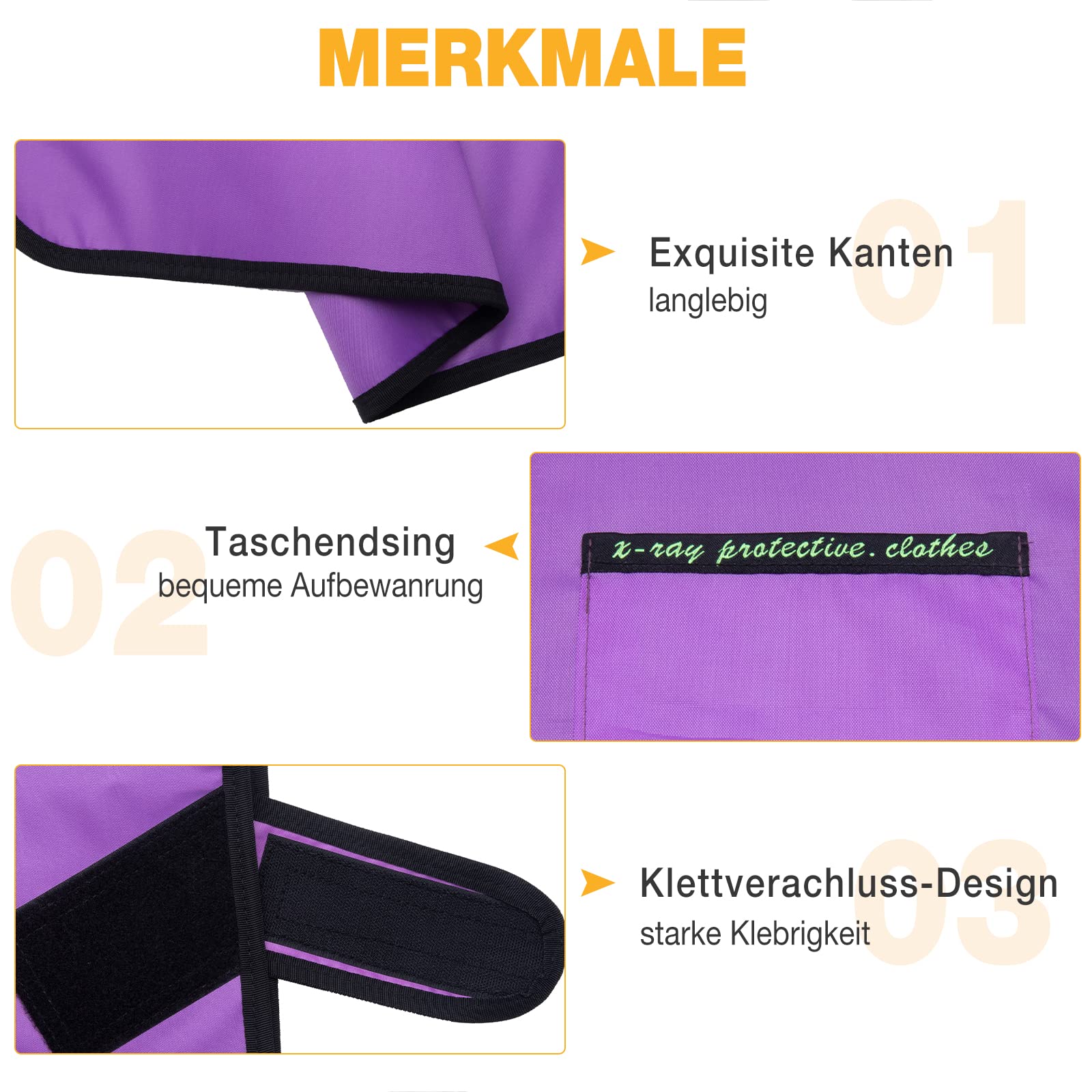 Tablier de protection contre les rayons X avec protection thyroïdienne - 0,5 mmPb - Léger - Blindage en plomb - Vêtement de protection pour dentistes - Gilet de protection équivalent pour hôpitaux,