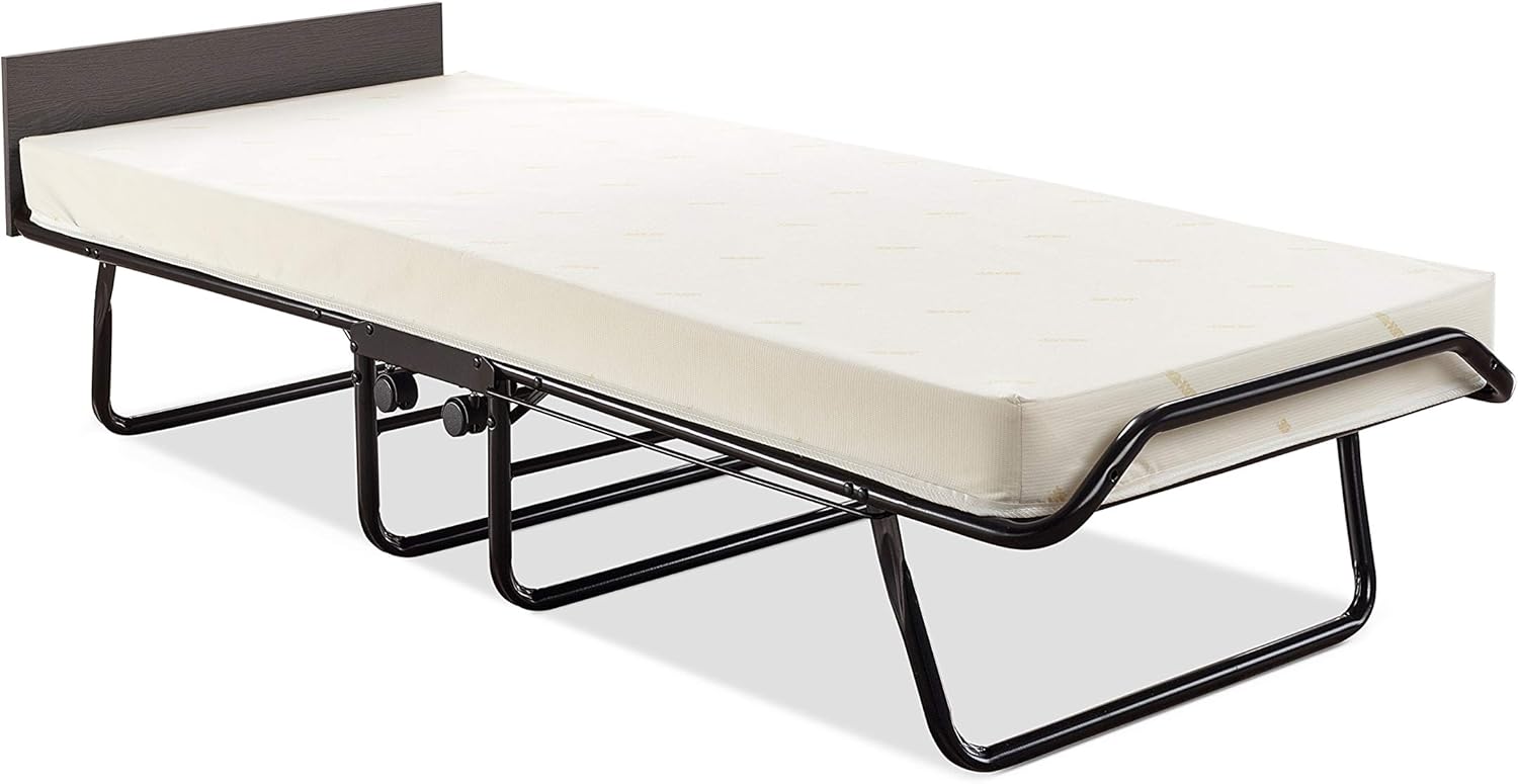 JAY-BE - Cama Plegable Individual, con colchón y Patas Plegables, automático, Color Negro