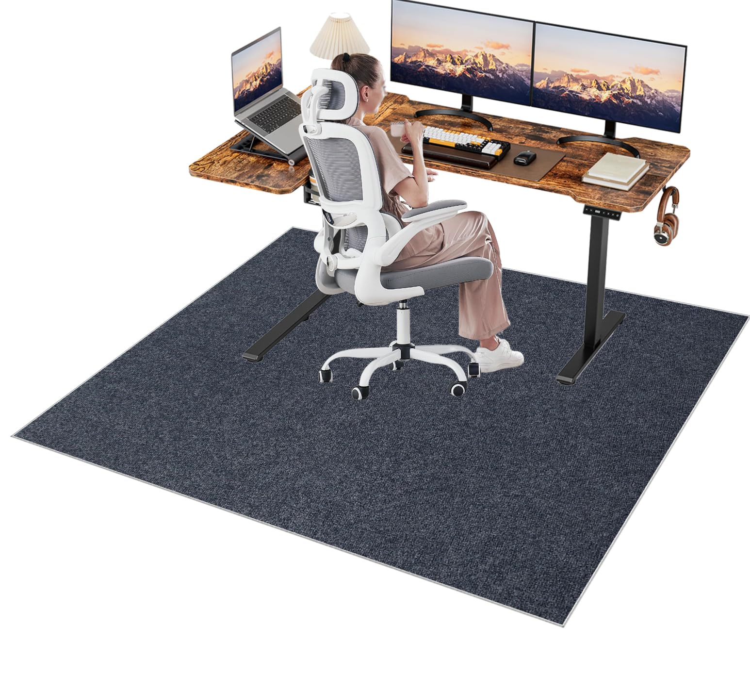 Heavy Duty Office Chair Mat for Carpeted Floors, Desk Chair Mat for Rolling Chair, Floor Protector for Office Chair, Multi Purpose Chair Mat Low Pile Carpet Protectors Chair Mat 180 x 230 cm