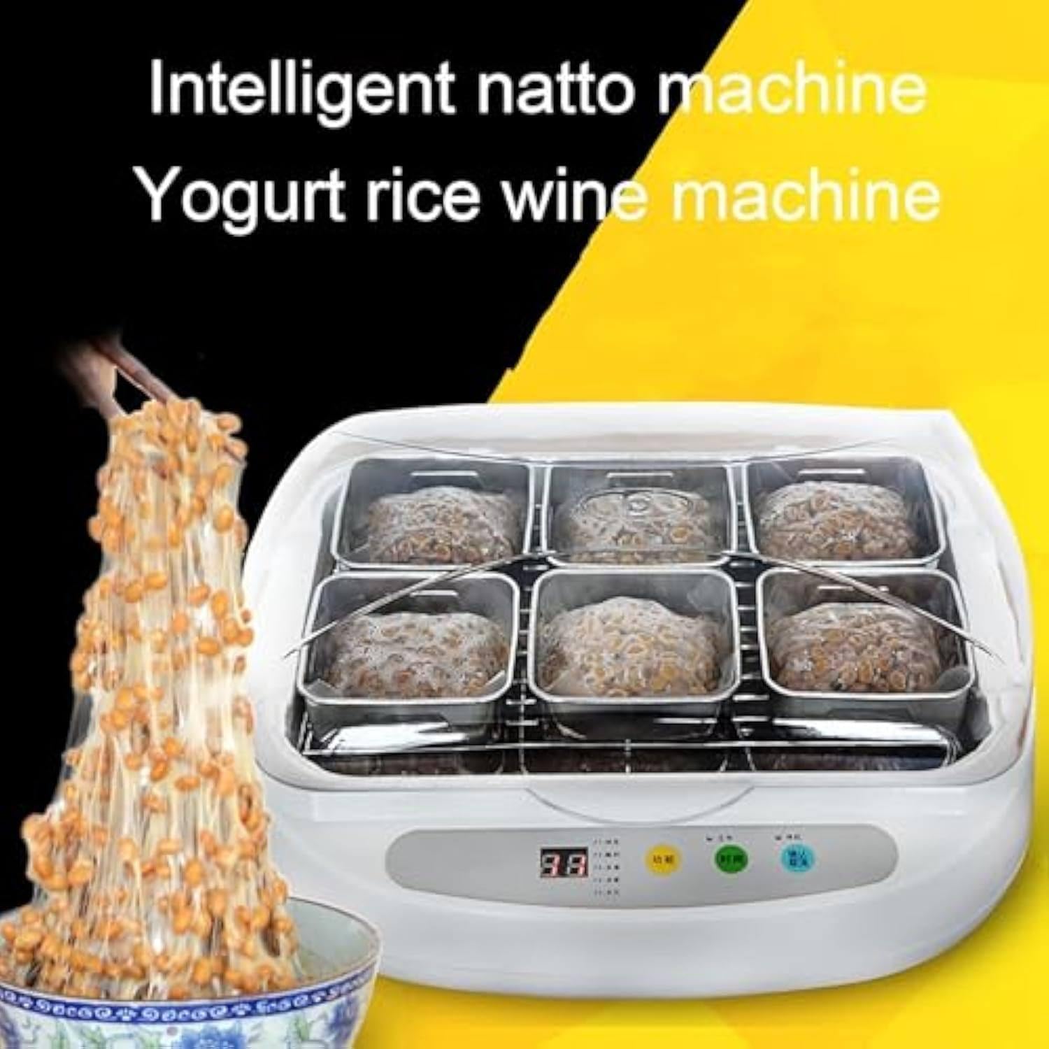Inteligentny Natto Maker - 3,5l Domowy Ryż W Wino Fermentor Machak Jogurtowy - Maszyna Fermentacyjna Pikle - Ryż Natto, Jogurt, Fermentacja Wina