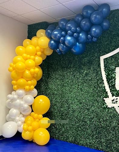 Kit de guirnalda de arco de globos amarillos, azules y blancos de 16.5 pies para fiesta de graduación, fiesta de cumpleaños, decoración de baby