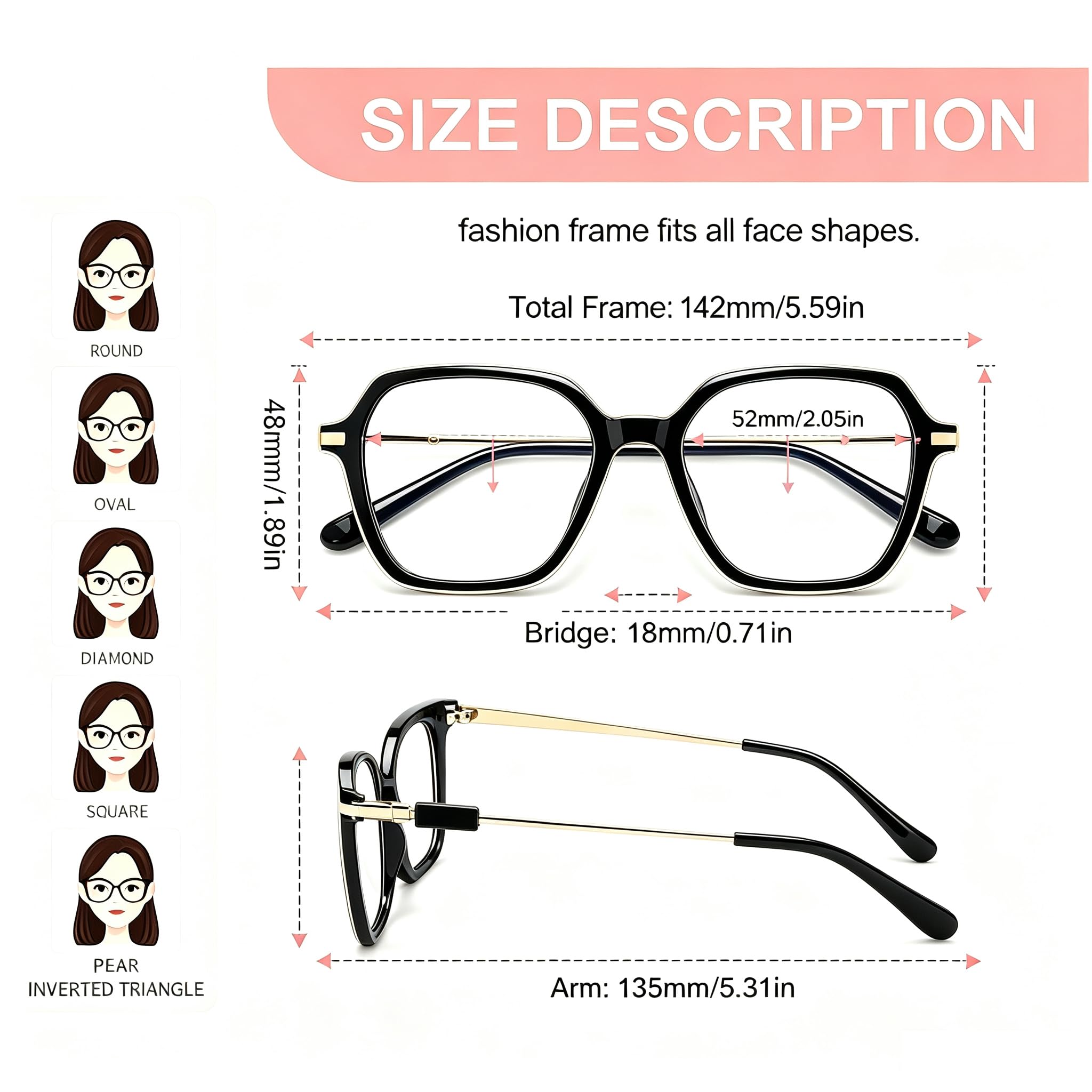 Lesebrille, extragroß, Blaulichtblockierung, für Männer und Frauen, 4 Stück, modische Computer-Lesebrille (4 Paar, 2,5 Dioptrien)