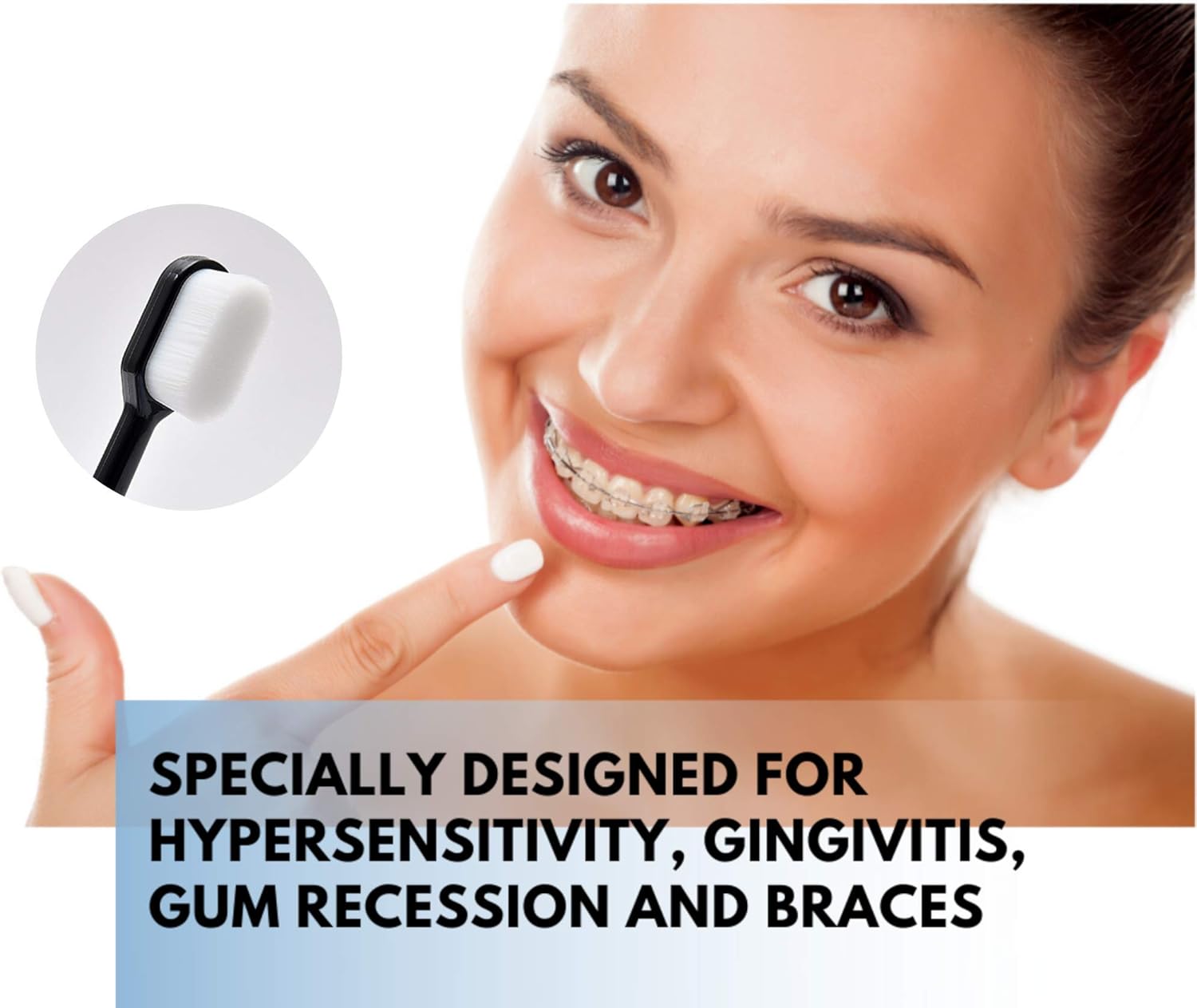 Extra Soft Toothbrush for Sensitive Gums and Teeth, 000 Ultra Soft