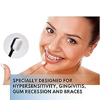 Vista 11 de Cepillo de dientes extra suave para encías y dientes sensibles. Micro Nano cepillos de dientes con 20,000 cerdas de carbón de bambú ultrasuaves.