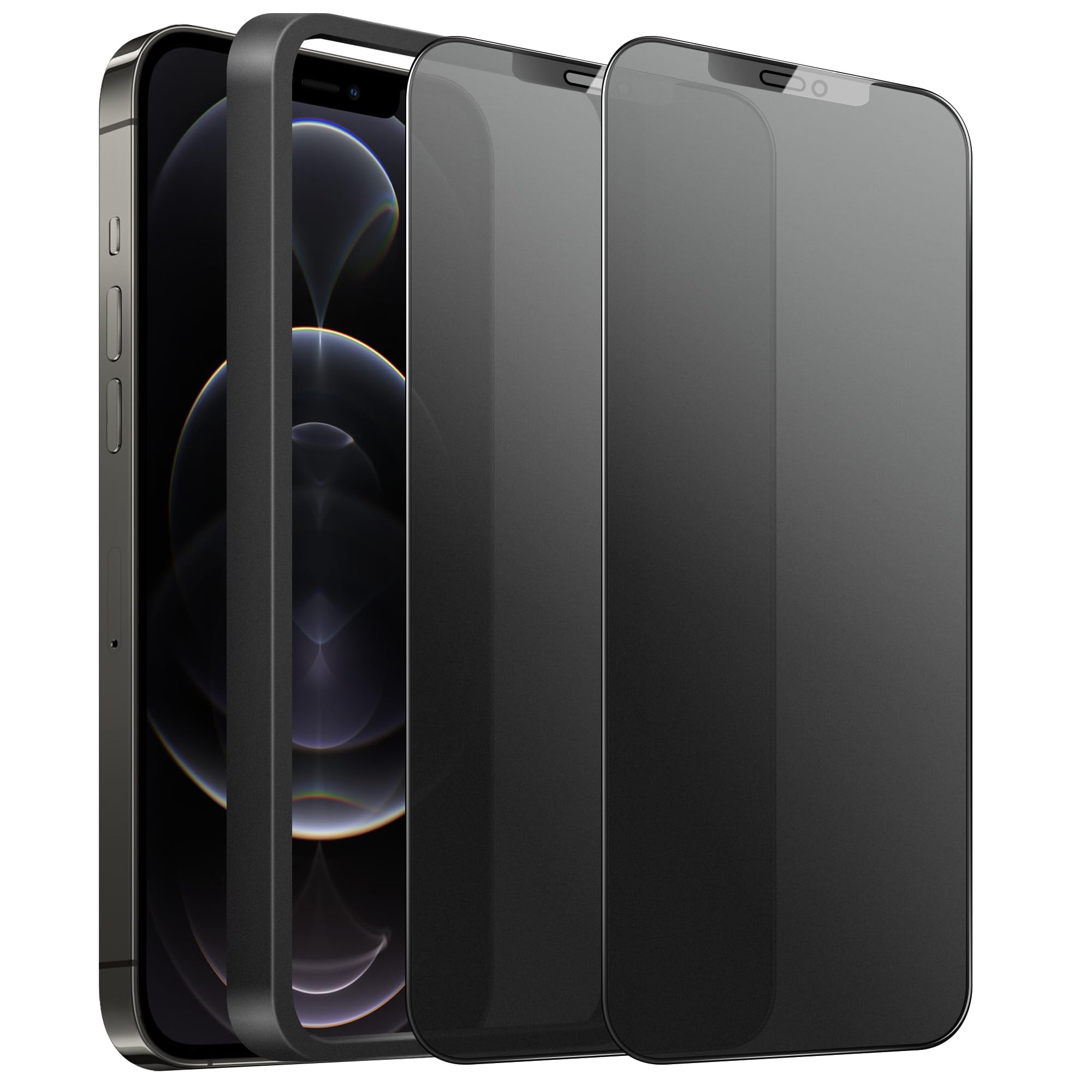 SHANG PIN JIA2 Pack Matte Privacy Screen Protector Compatible with iPhone12/12Pro [6.1 Inch], Anti-Glare Anti-Spy Anti-Scratch Tempered Glass Film, Smooth and Responsive Touch Glass