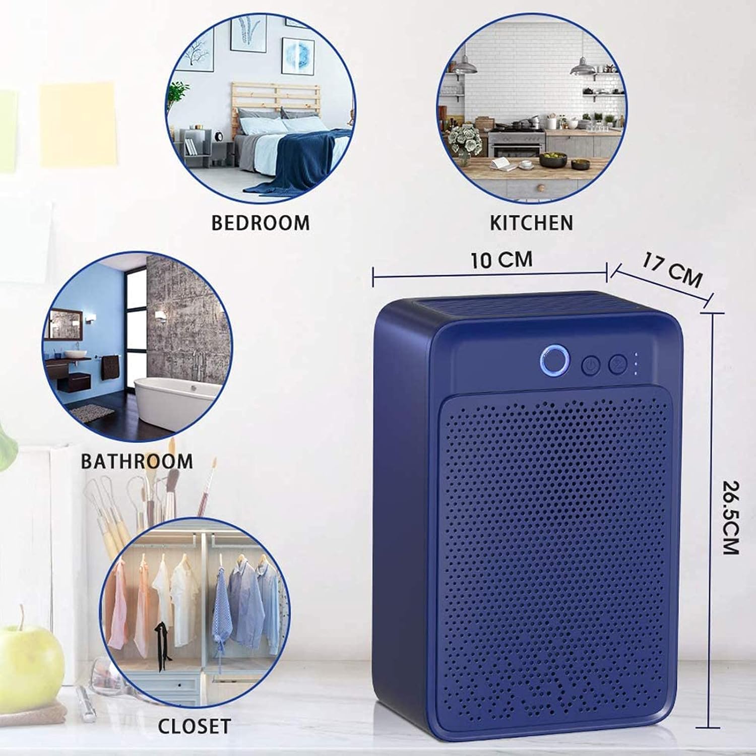 Mini Dehumidifier for Home Bedroom Bathroom Basement Closet RV Garage 900ml Quiet Self-Closing Electric Portable Small Dehumidifier